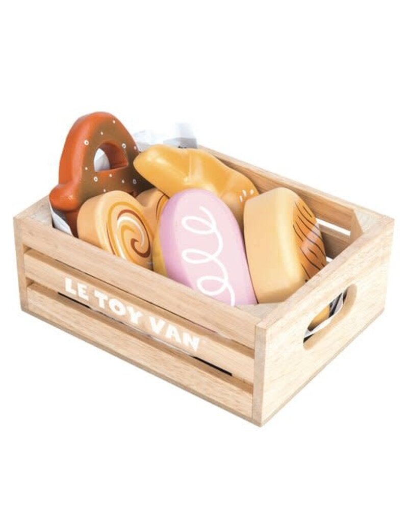 Le Toy Van Bakery Wooden Market Crate Bakers Basket