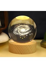 Showcase CelestiaGlow Crystal Galaxy Ball with LED Wooden Base