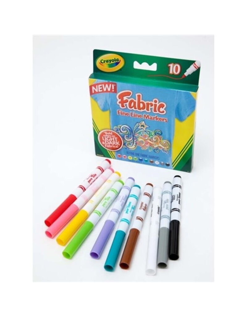 Crayola Crayola Fine Line Fabric Markers-10/Pkg