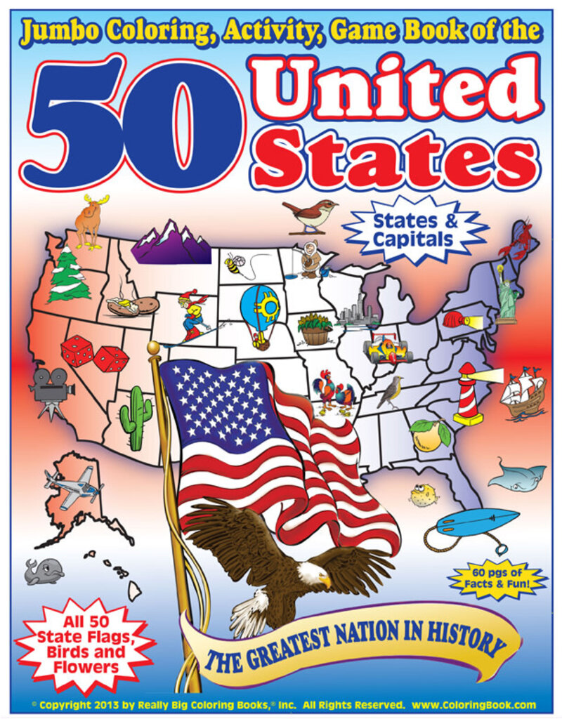 Really Big Coloring Book Jumbo Coloring, Activity, Game Book of the 50 United States