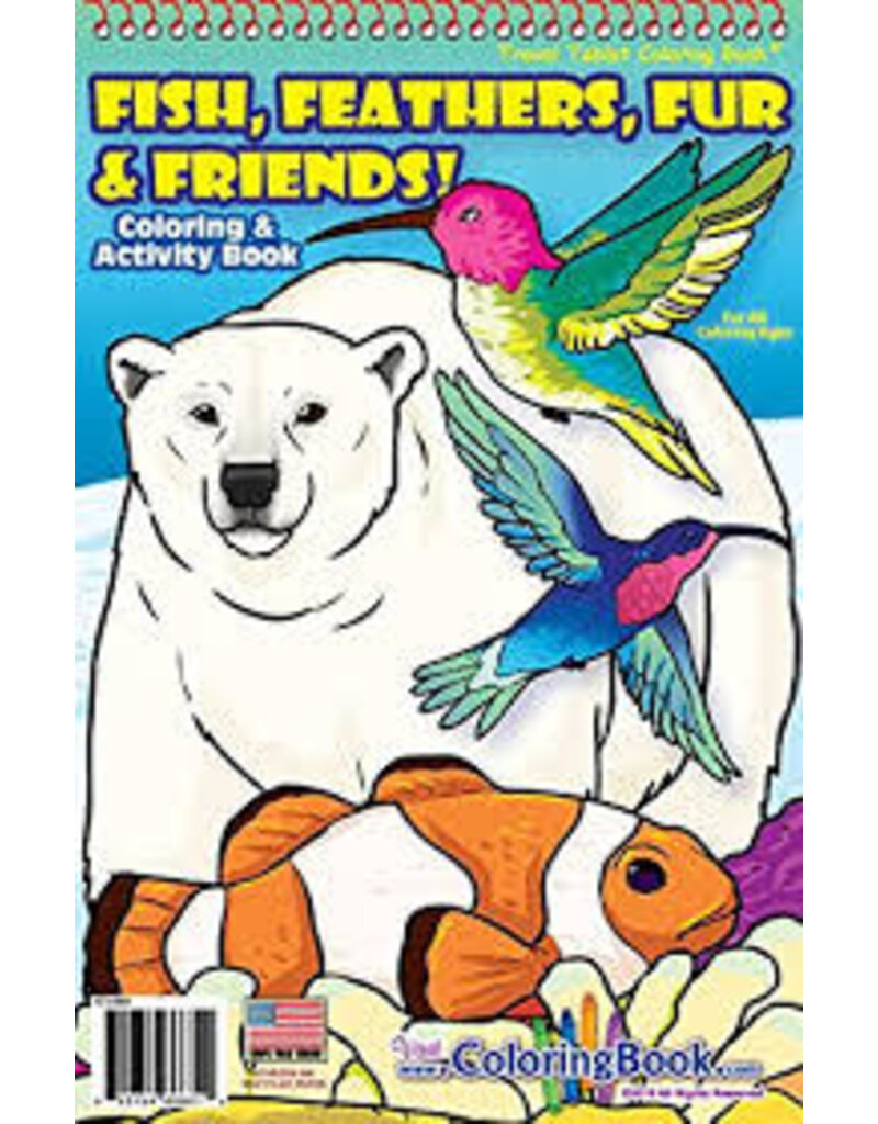 Fish, Feathers, Fur & Friends Coloring and Activity Book