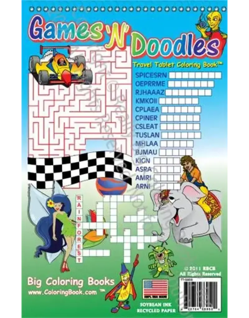 Really Big Coloring Book Games and Doodles Travel Tablet Coloring Books