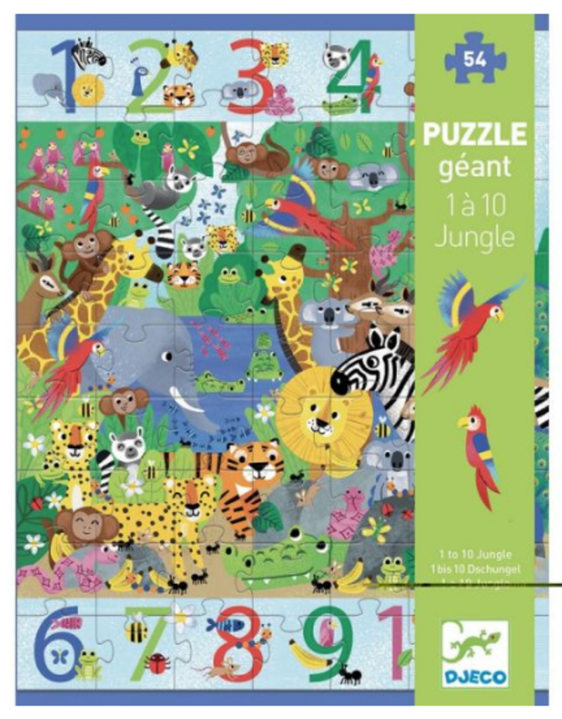 DJECO Giant Floor Puzzle 1 to 10 Jungle
