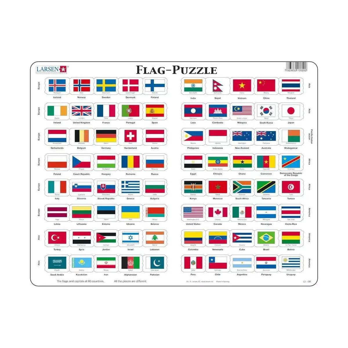 Puzzle Flags of the World 80 pc