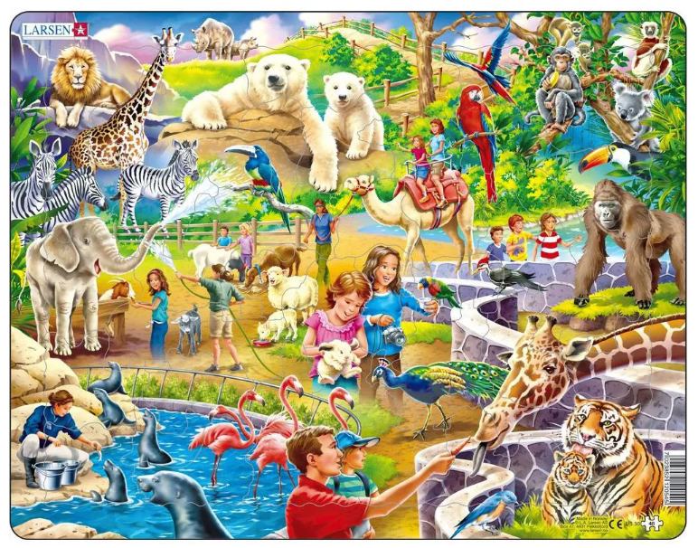 Puzzle Board Zoo Animals 48 pc