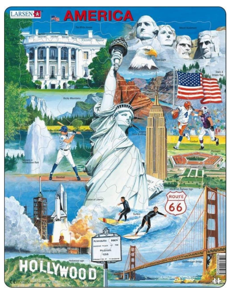 Springbok Puzzles Puzzle Board USA Souvenir 57 pc