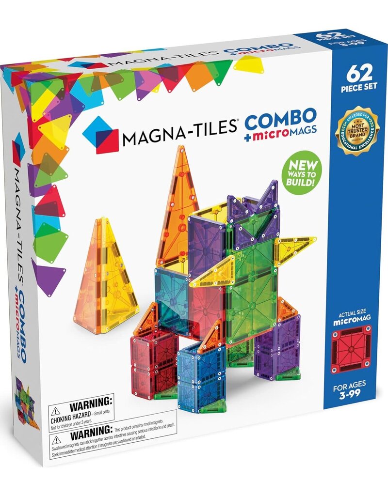 Magnatiles Magnetic Magna-Tiles microMAGS 62 Piece Combo Set