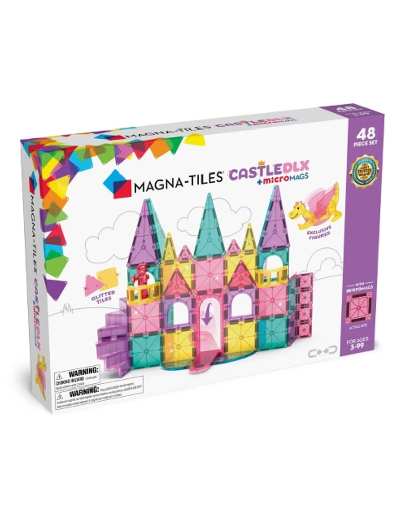 Magnatiles Magnetic Magna-Tiles Castle DLX + microMAGS - 48 Piece Set