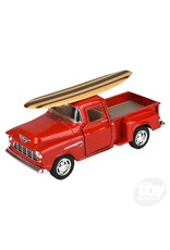 The toy network Novelty Pull Back 1955 Chevy Stepside Pick-Up W/Surfboard (5"; Colors Vary; Sold Individually)