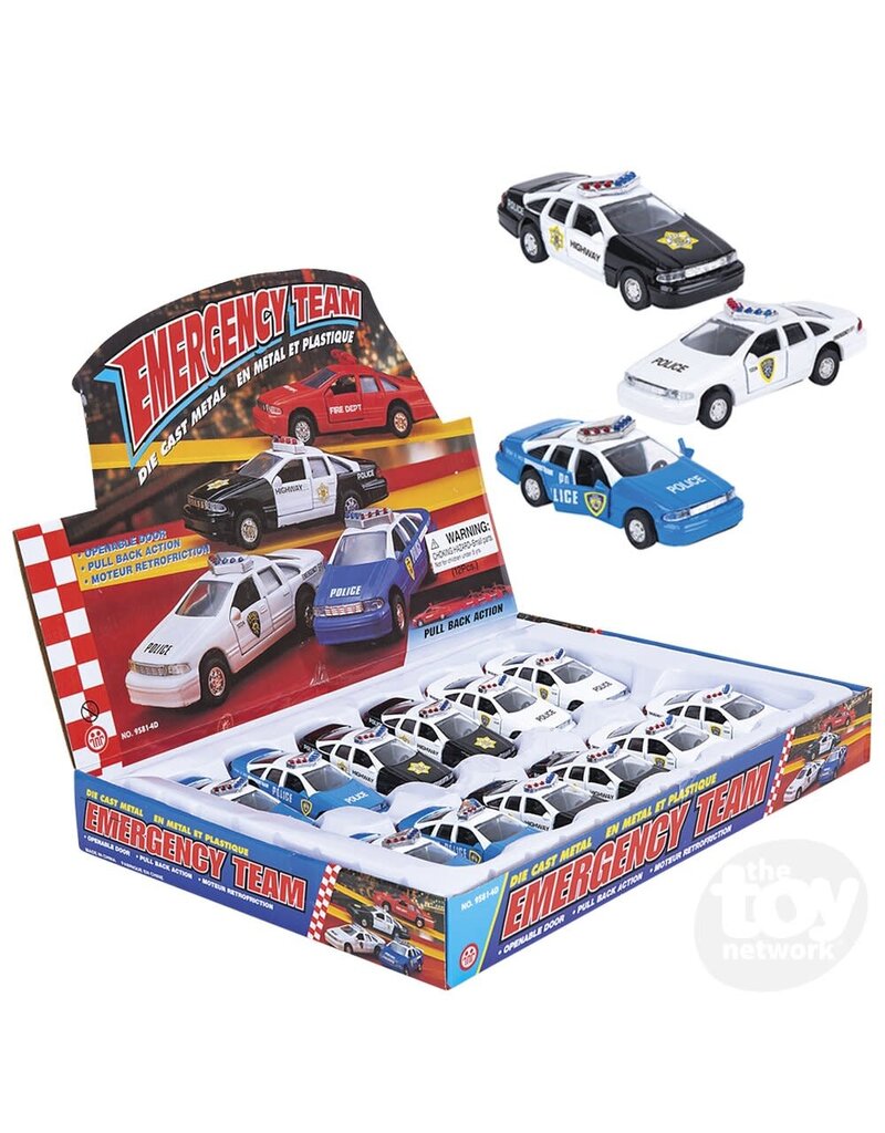 The toy network Die-Cast Pull Back Police Car (4.5"; Colors Vary; Sold Individually)