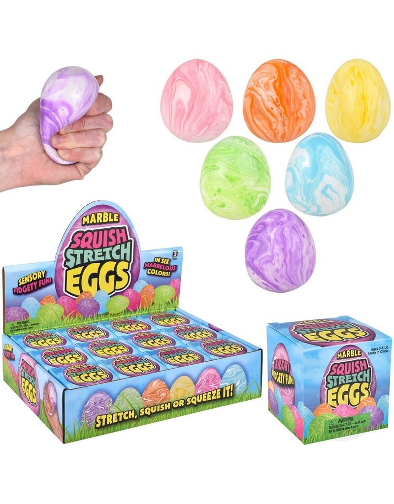 The toy network 2.5" Squish And Stretch Marbleized Easter Egg