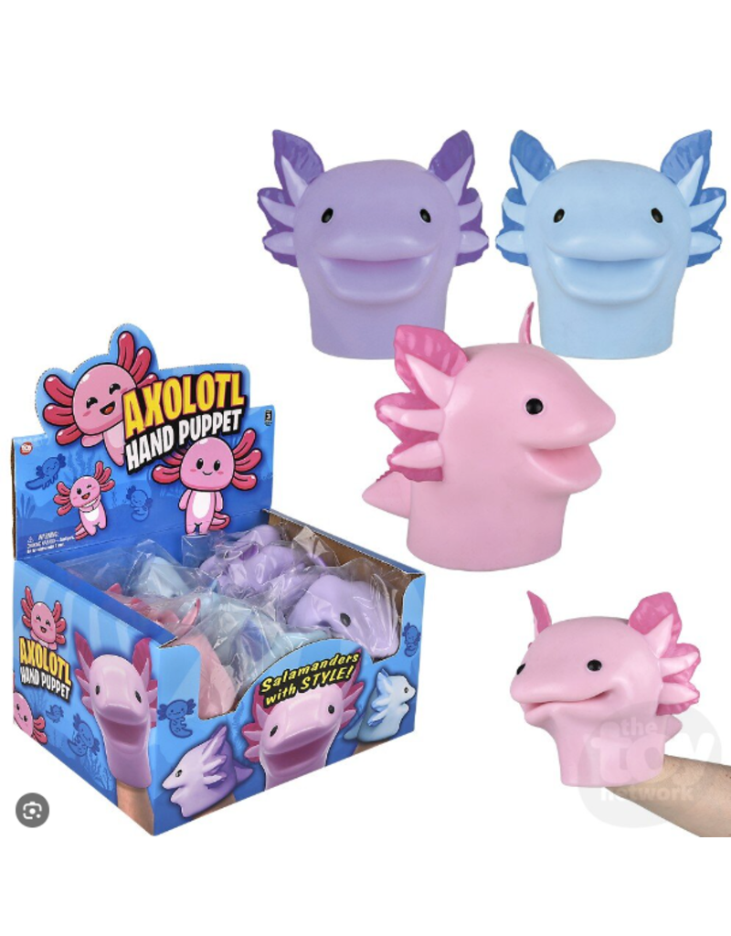 The toy network Stretchy Axolotl Hand Puppet (Assorted Colors) (6")