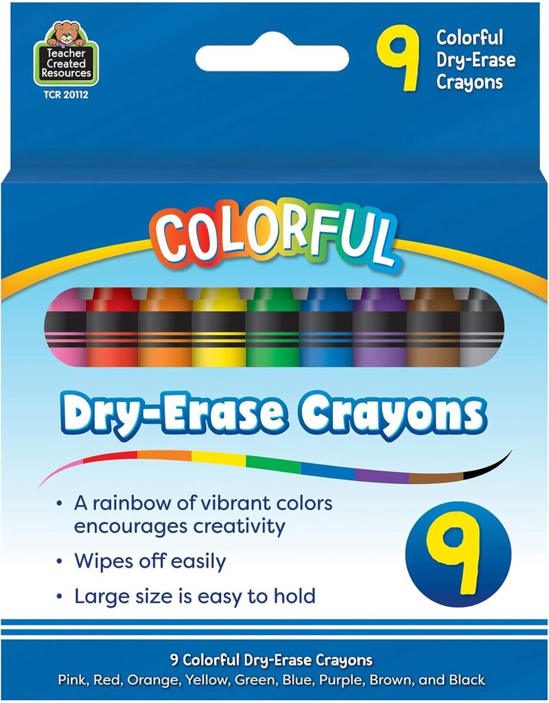 Teacher Created Resources Colorful Dry-Erase Crayons