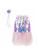 Creative Education (Great Pretenders) Costume Pink Bling Bling Mermaid Skirt and Hairclip (Size 5-6)