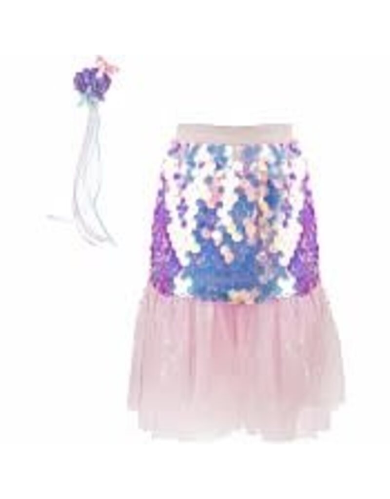 Creative Education (Great Pretenders) Costume Pink Bling Bling Mermaid Skirt and Hairclip (Size 5-6)