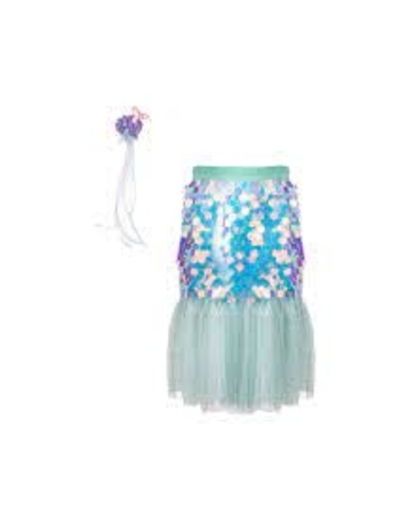 Creative Education (Great Pretenders) Costume Mint Bling Bling Mermaid Skirt and Hairclip (Size 5-6)