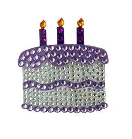 StickerBeans Stickerbeans Purple Birthday Cake