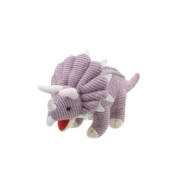 The Puppet Company Wilberry Knitted Triceratops (Lilac) Small