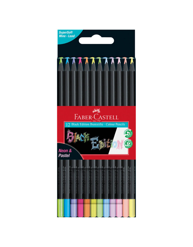 Faber-Castell Black Color Pencils Neon + Pastel