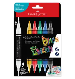 Faber-Castell Black Edition Shake & Paint Markers - Classic Colors ( 6 Pack)