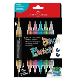 Faber-Castell Black Edition Shake & Paint Markers - Metallic Colors ( 6 Pack)