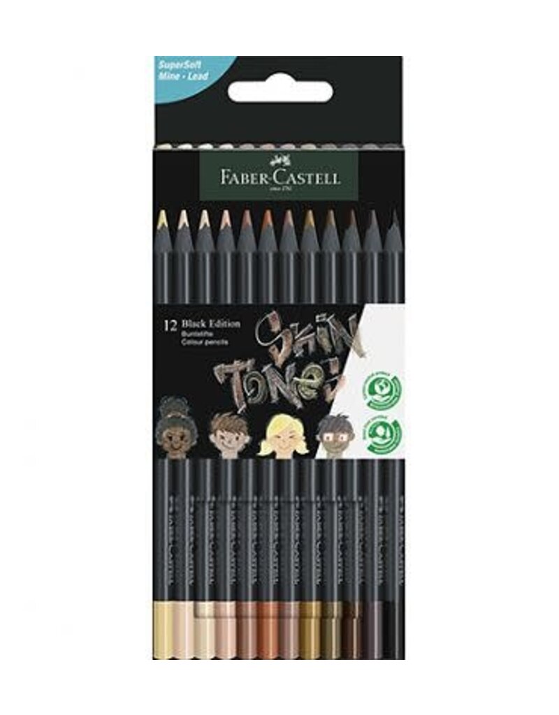 Faber-Castell Black Edition Color Pencils -  Skin Tones (12 Pack)