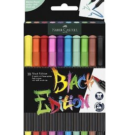 Faber-Castell Black Edition Felt Tip Brush Pen - (10 Pack)