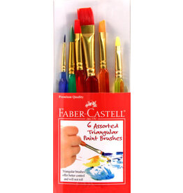 Faber-Castell 6 Assorted Triangular Paint Brushes