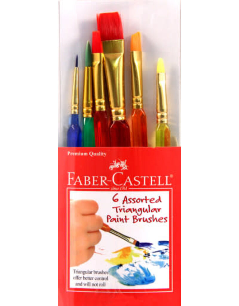 Faber-Castell 6 Assorted Triangular Paint Brushes