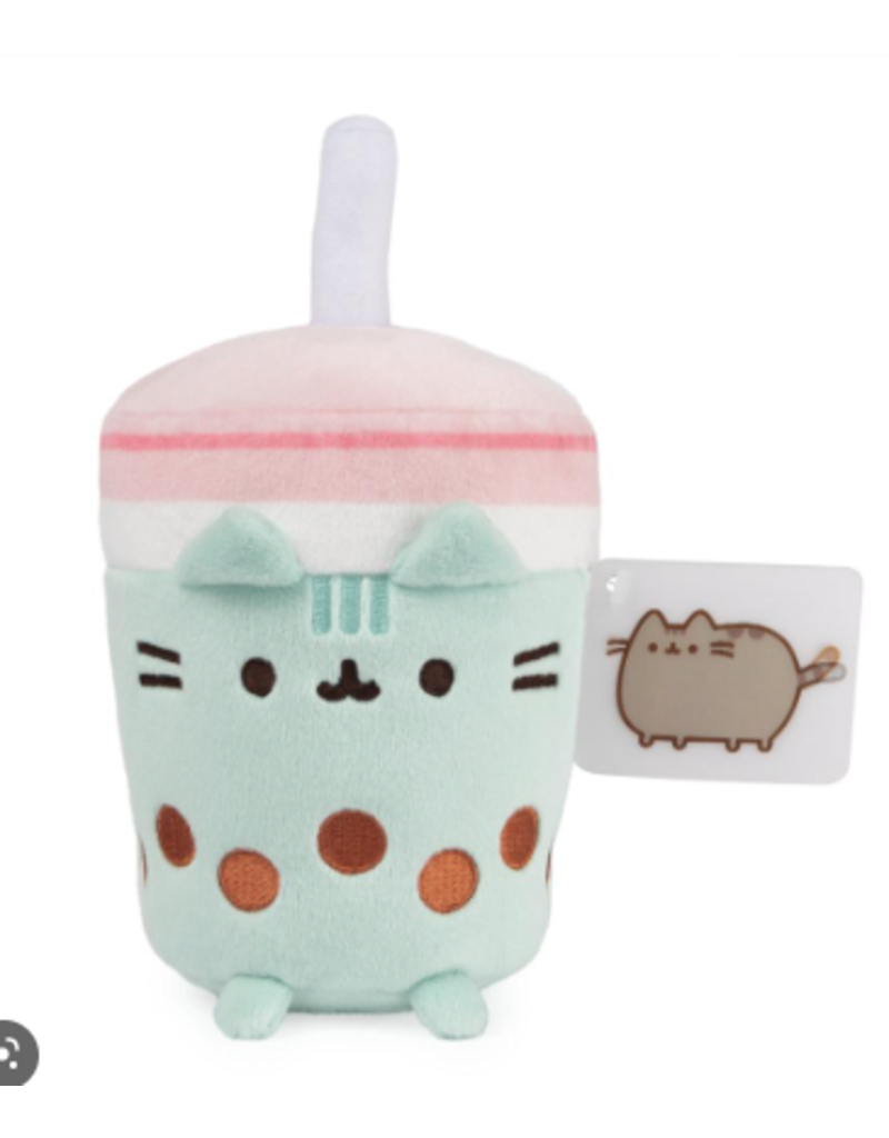 Gund Plush Boba Tea Sip Cat Cup (Pink and Green; 8")
