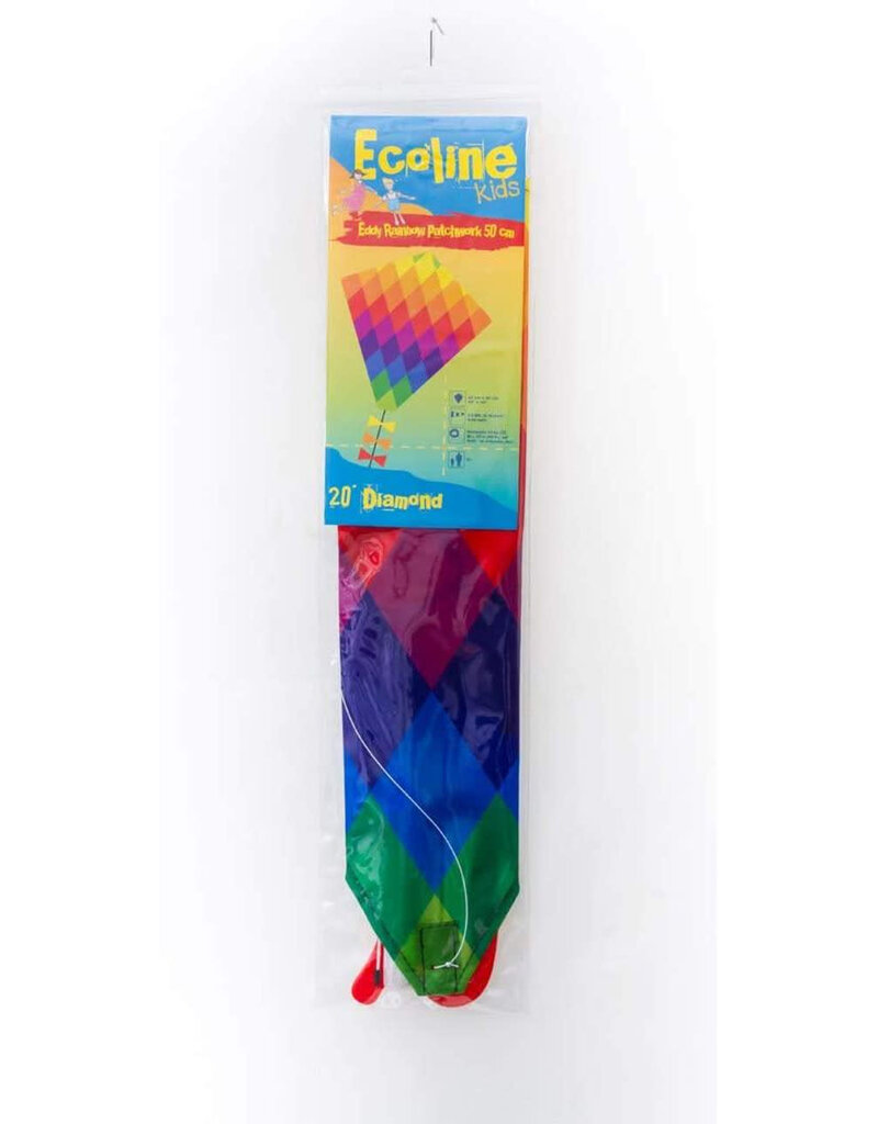 HQ Kites and Designs Kite - Ecoline Eddy Rainbow Patchwork Kite (20")
