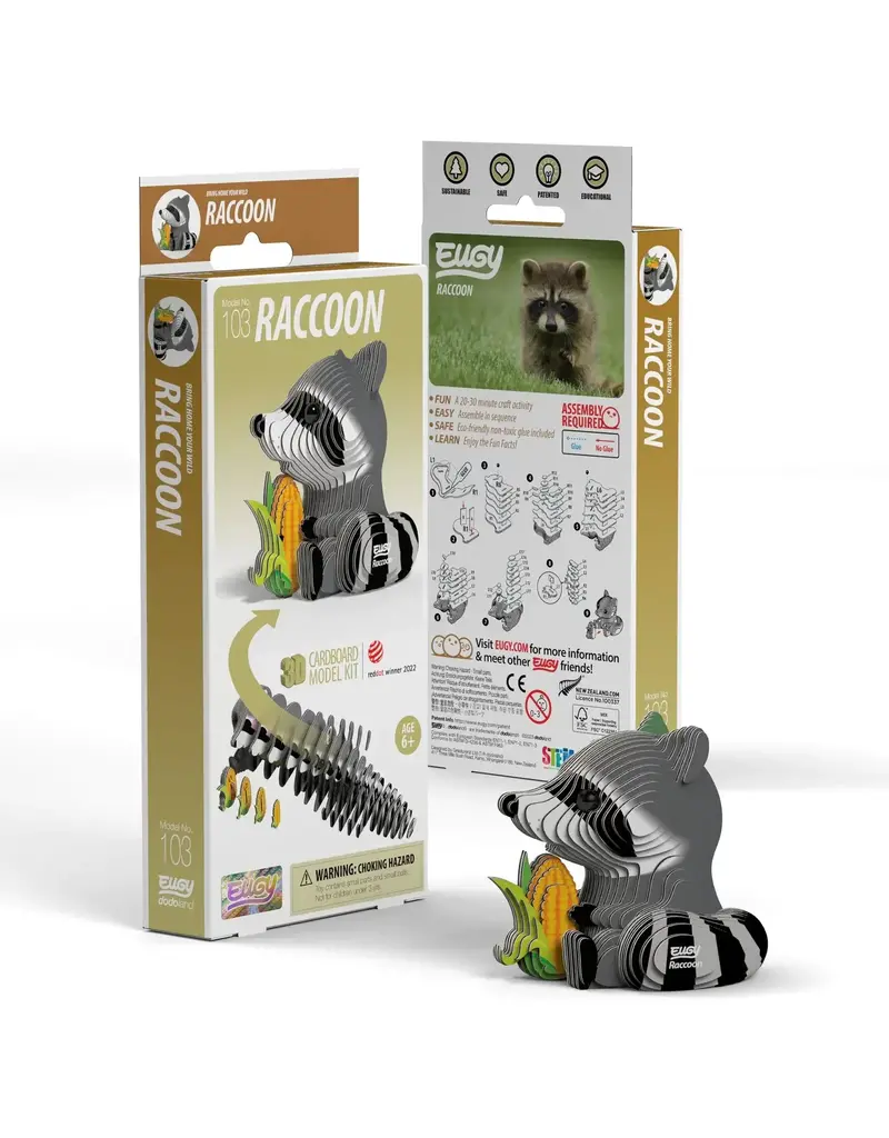 EUGY Raccoon Cardboard 3D Puzzle
