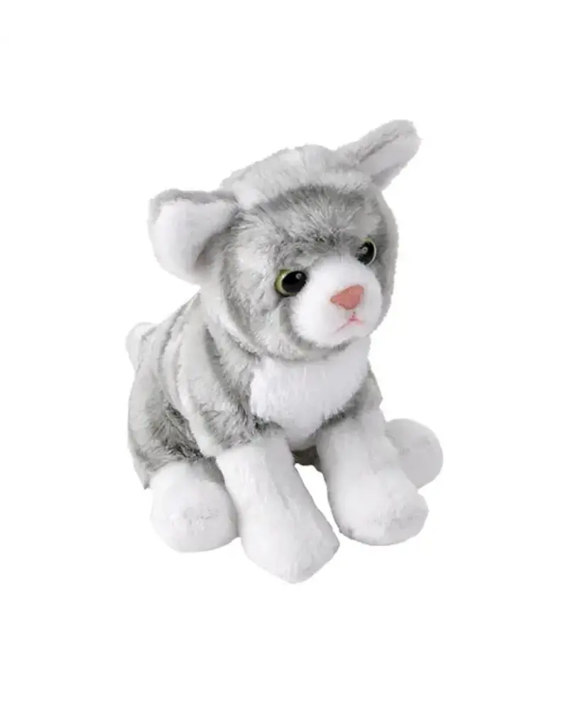 Wild Republic Pocketkins Eco Grey Tabby Cat Stuffed Animal - 5"