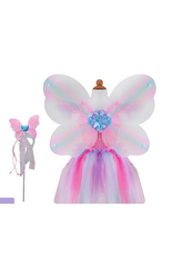 Creative Education (Great Pretenders) Costume Butterfly Dress w/ Wings & Wand - Pink/ Multi ( Size 5-6)