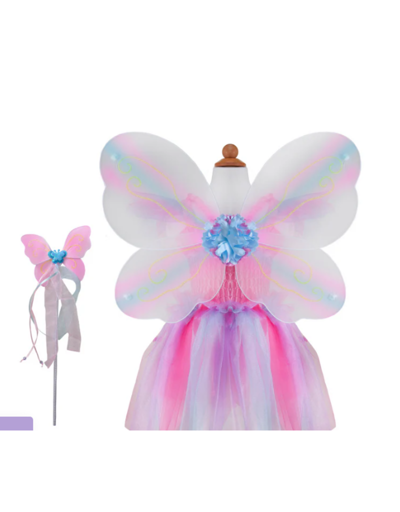 Creative Education (Great Pretenders) Costume Butterfly Dress w/ Wings & Wand - Pink/ Multi ( Size 5-6)