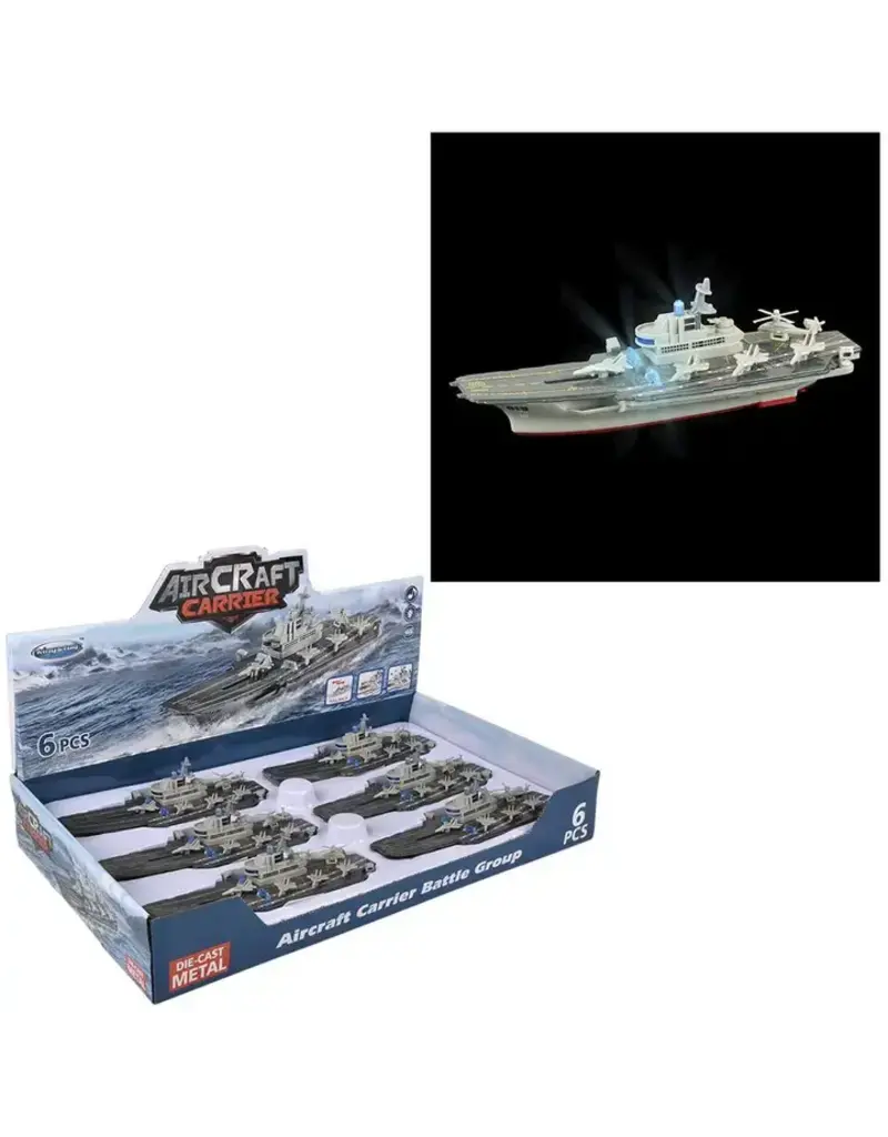The toy network Die-cast Pull Back Air Craft Carrier w/ Light & Sound (8.5"; sold Individually)