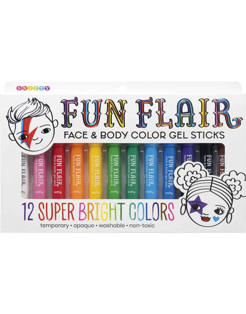 SNIFTY Fun Flair - Face & Body Color Gel Sticks ( Set of 12)