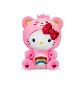 Basic Fun Inc. Plush Care Bears (8") - Hello Kitty Dressed As Cheer Bear (Pink )
