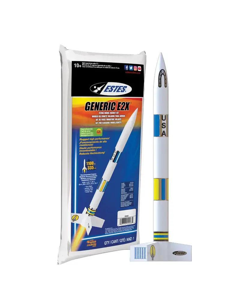 Estes Rockets Hobby Estes Flying Model Rocket Kit - Generic E2X