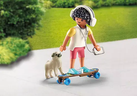 Playmobil Skateboarder with a dog