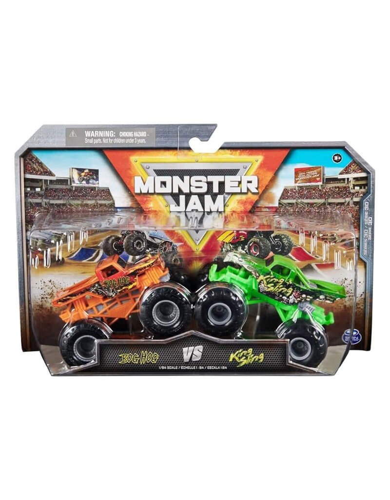 Spin Master Monster Jam 1:64 Scale Monster Truck 2 Pack - Bog Hog vs King Sling