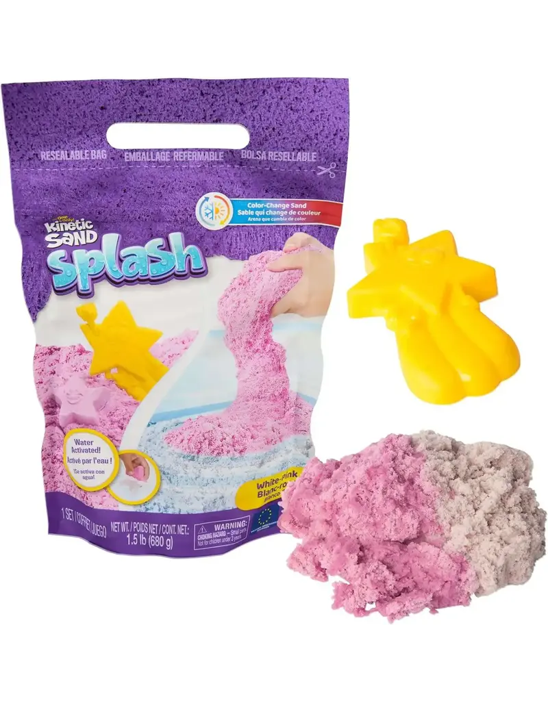Kinetic Sand Kinetic Sand Splash, 1.5lb White-Pink Color-Change Play