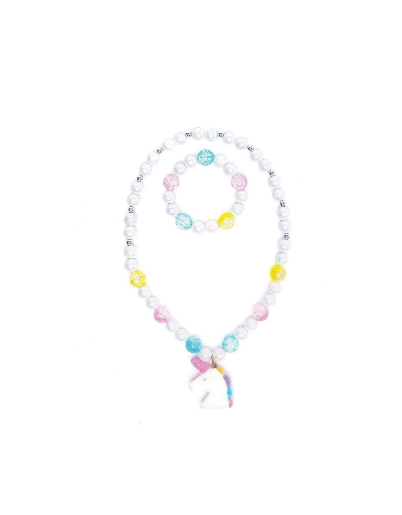 Creative Education (Great Pretenders) Jewelry White Unicorn Necklace & Bracelet Set