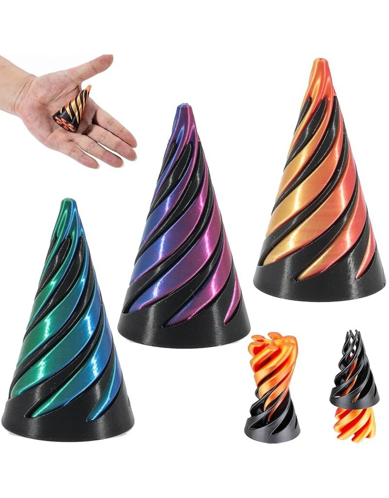 Handee Products 4.5" Impossible Fidget Jumbo Cone 3D Printed  ( Sold Individually; Colors Vary)