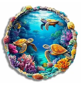 Crafthub Wooden Jigsaw Puzzle -  Vibrant Underwater Sealife