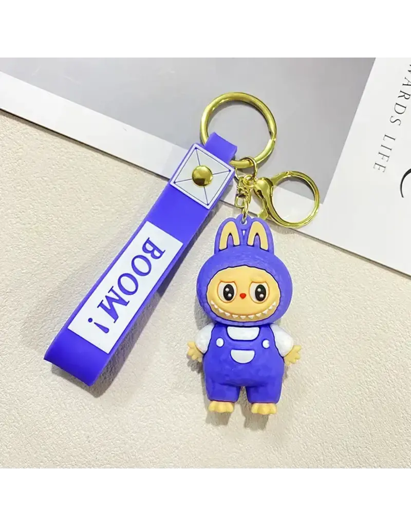 Little Trendy Purple Cute Silicone Labubu Keychain BOOM