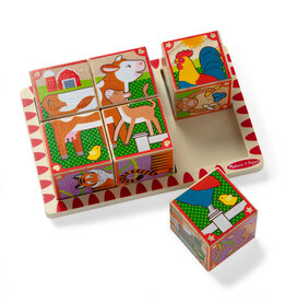 Melissa & Doug 2 in 1 Wooden Puzzle Cubes - Animals