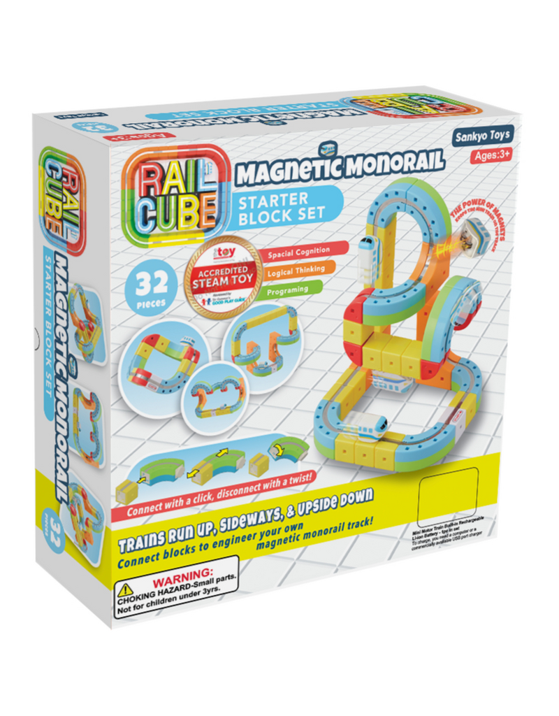 Sankyo Science Kit Rail Cube Starter Block Set Magnetic Monorail