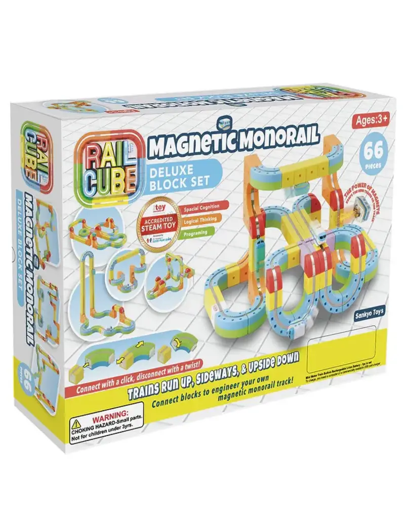 Sankyo Science Kit Rail Cube Deluxe Block Set Magnetic Monorail