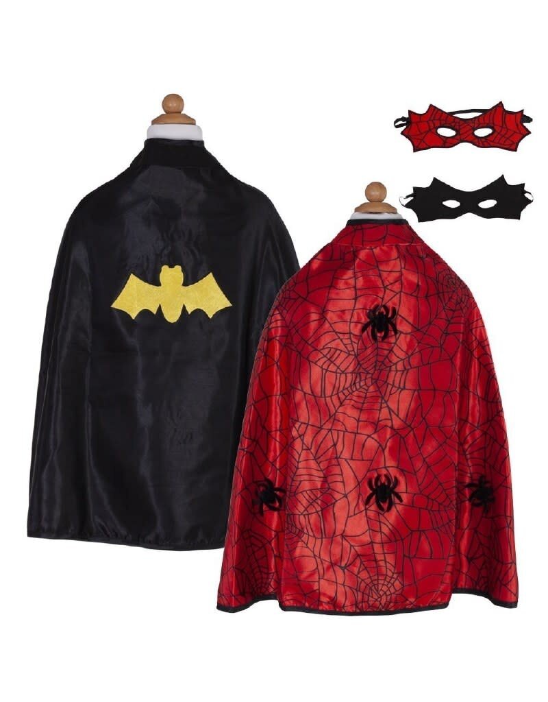 Creative Education (Great Pretenders) Costume Reversible Spider/Bat Cape & Mask (Size 3-4)